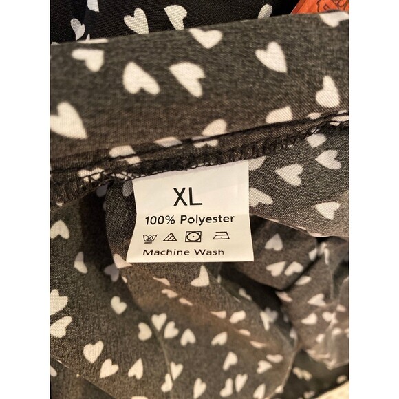 Heart Dress Size XL Elastic Waist Flutter Sleeves Flowy Slimming Faux Wrap Style - Picture 9 of 10